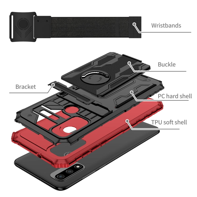 For Motorola G Pure Armor Wristband Phone Case