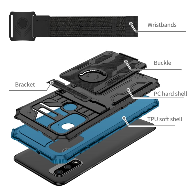 For Motorola G Pure Armor Wristband Phone Case