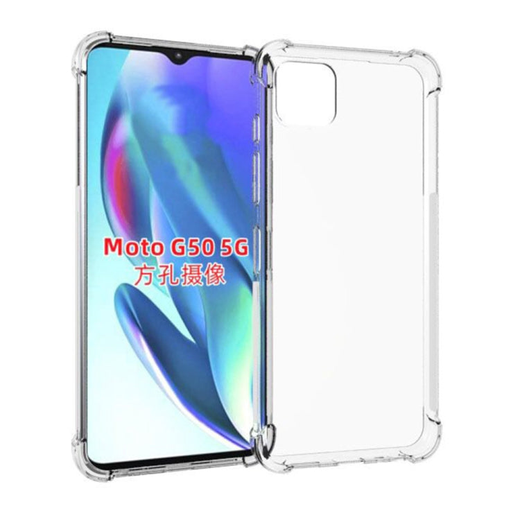For Motorola Moto G50 5G Shockproof Non-slip Thickening TPU Phone Case(Transparent)