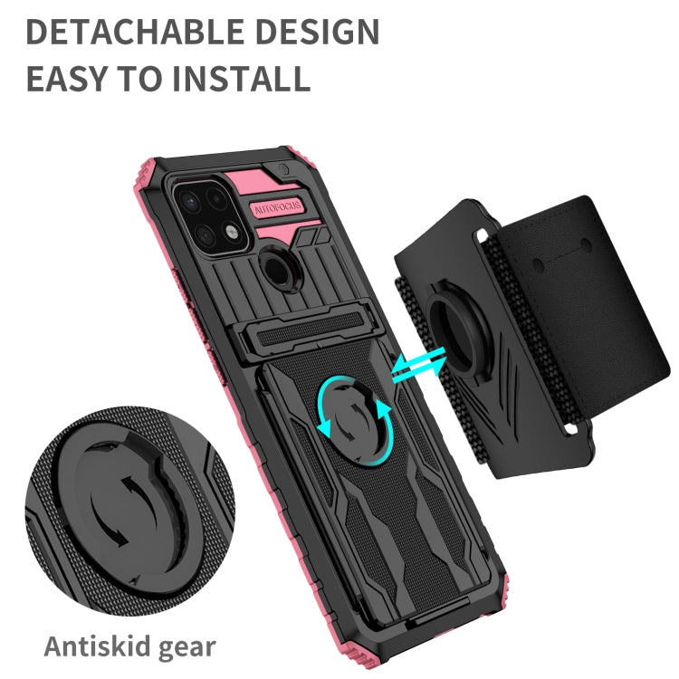 For OPPO A15 Armor Wristband Phone Case