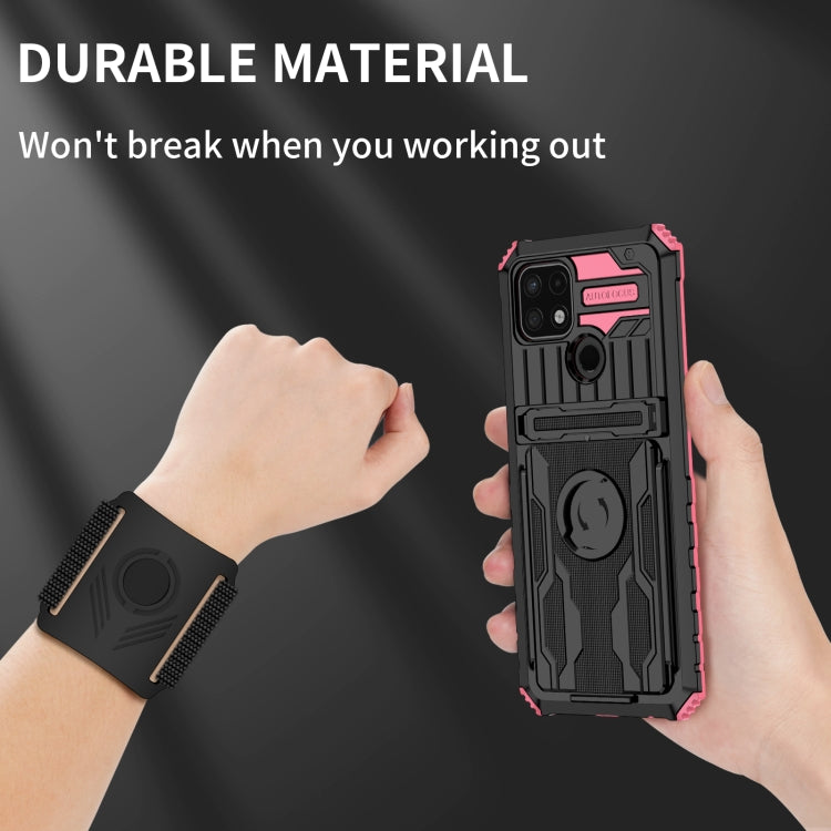 For OPPO A15 Armor Wristband Phone Case