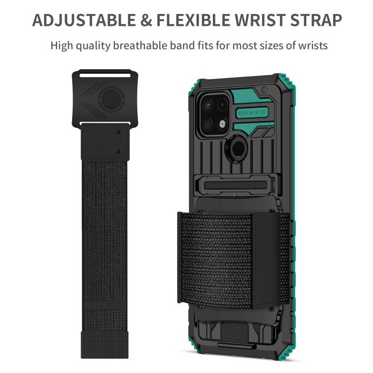 For OPPO A15 Armor Wristband Phone Case