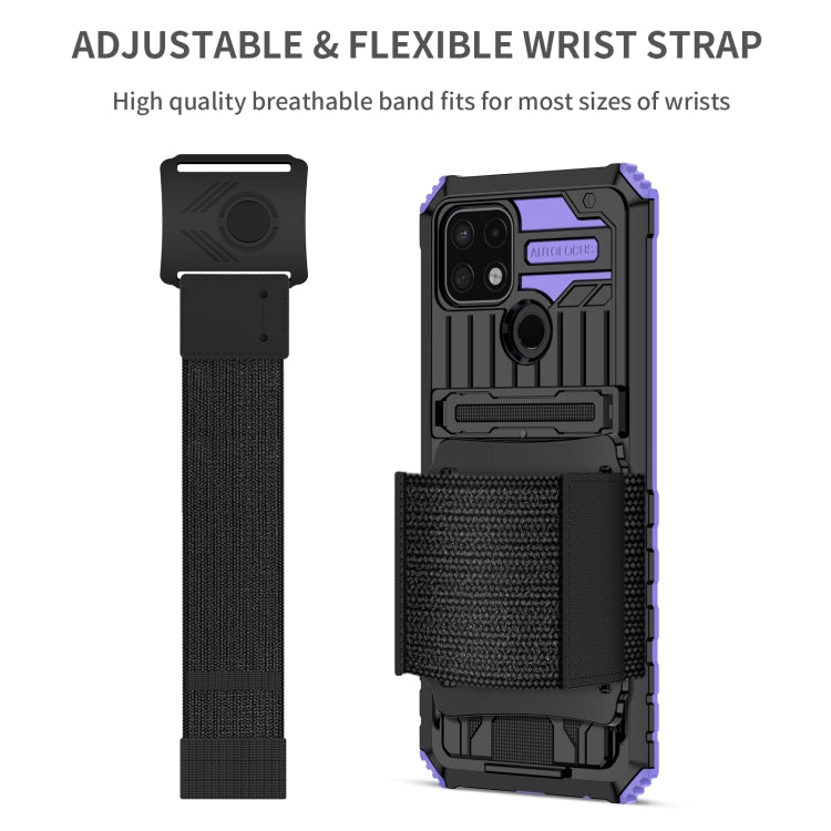 For OPPO A15 Armor Wristband Phone Case