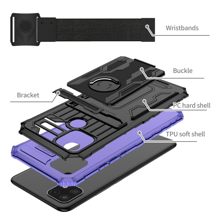 For OPPO A15 Armor Wristband Phone Case