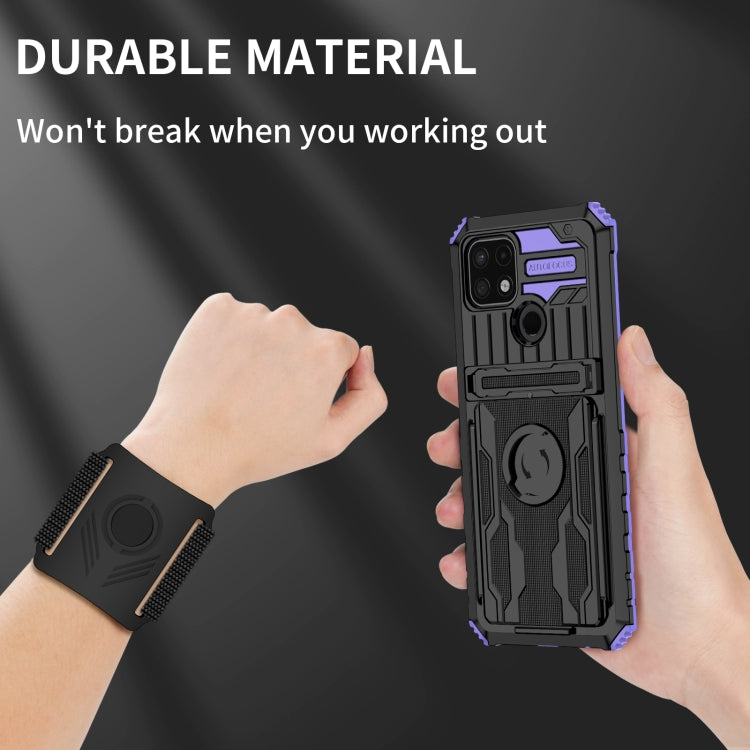 For OPPO A15 Armor Wristband Phone Case