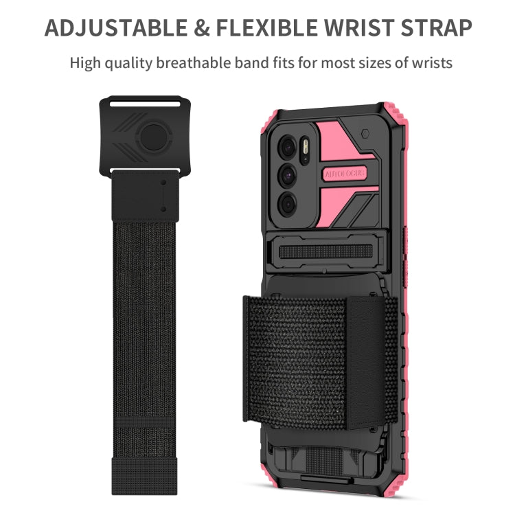 For OPPO A16 Armor Wristband Phone Case
