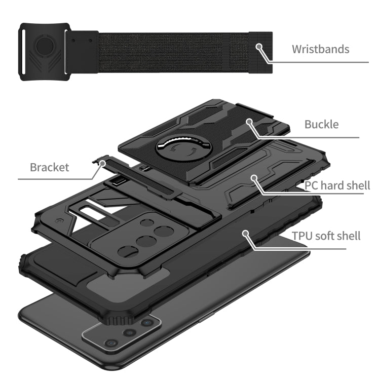 For OPPO A74 Armor Wristband Phone Case