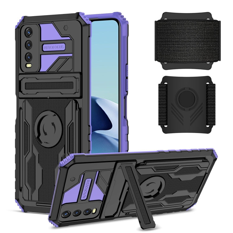 For vivo Y20 Armor Wristband Phone Case