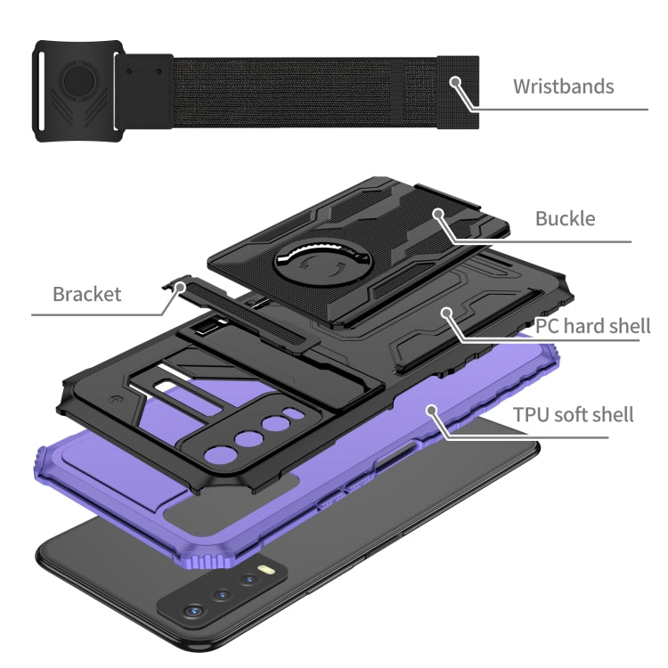 For vivo Y20 Armor Wristband Phone Case