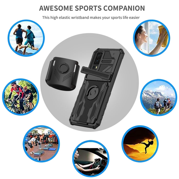 For vivo Y72 5G / Y53s Armor Wristband Phone Case