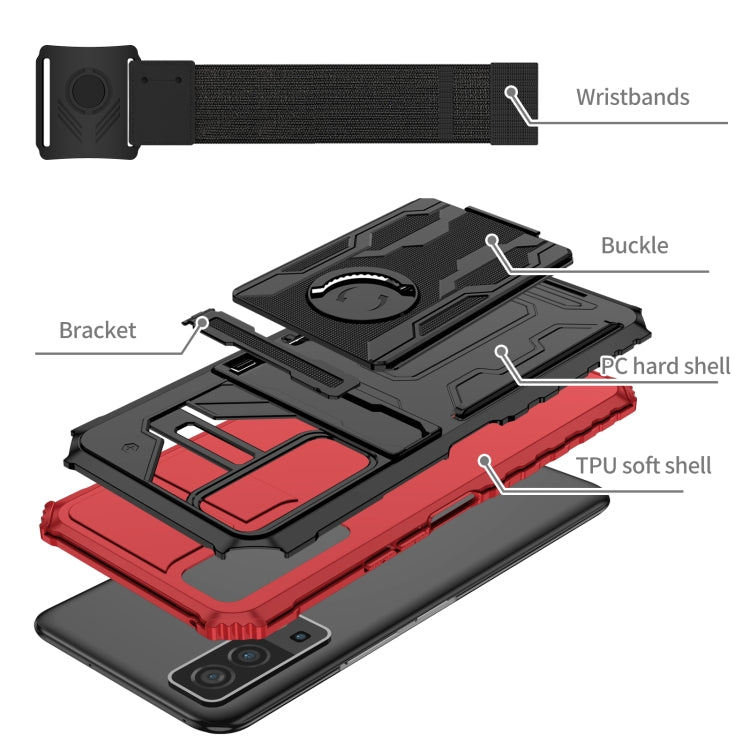 For vivo Y72 5G / Y53s Armor Wristband Phone Case