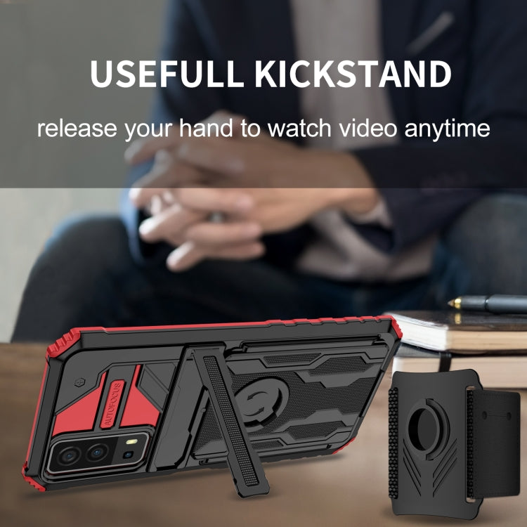 For vivo Y72 5G / Y53s Armor Wristband Phone Case