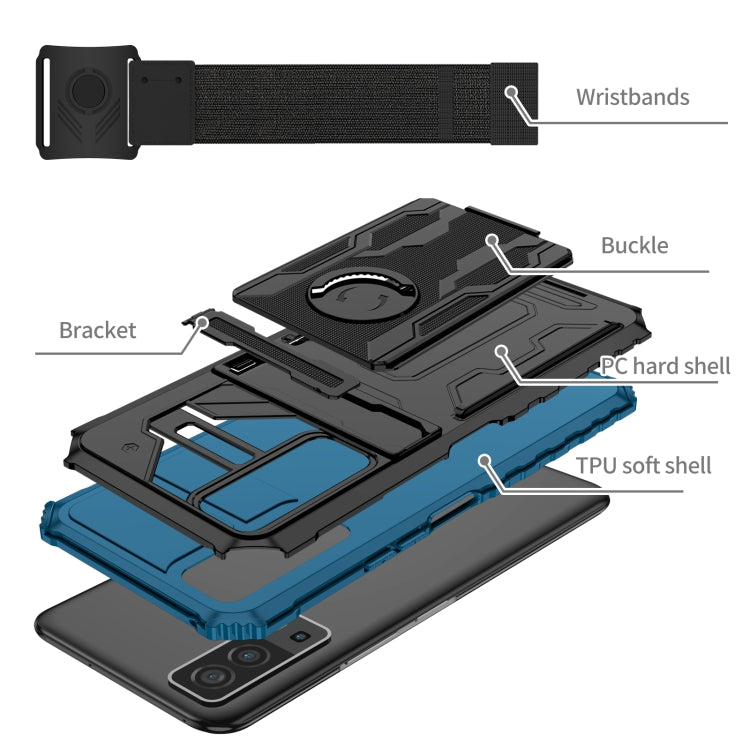 For vivo Y72 5G / Y53s Armor Wristband Phone Case