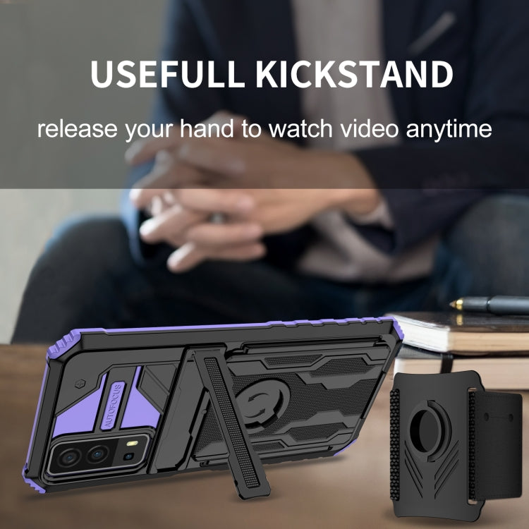 For vivo Y72 5G / Y53s Armor Wristband Phone Case