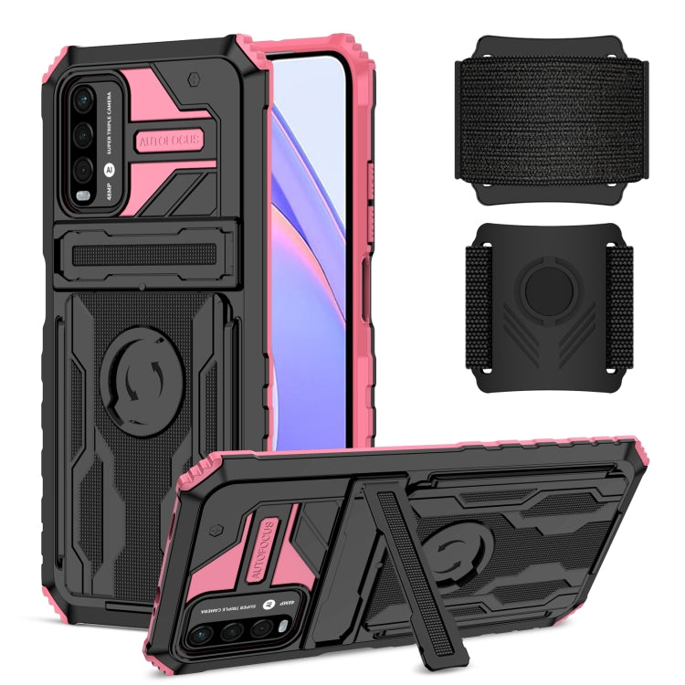 For Xiaomi Poco M3 / Redmi Note 9 4G Armor Wristband Phone Case