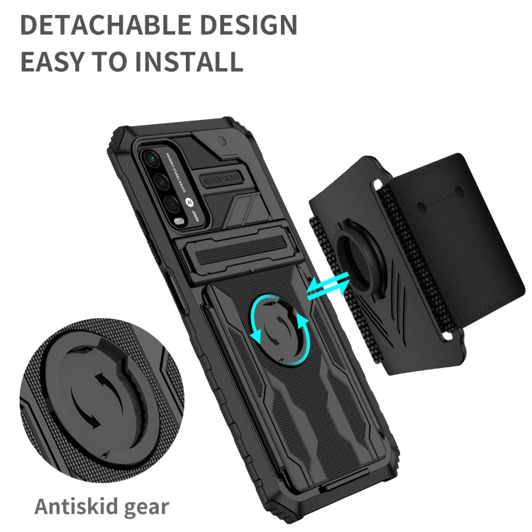 For Xiaomi Poco M3 / Redmi Note 9 4G Armor Wristband Phone Case