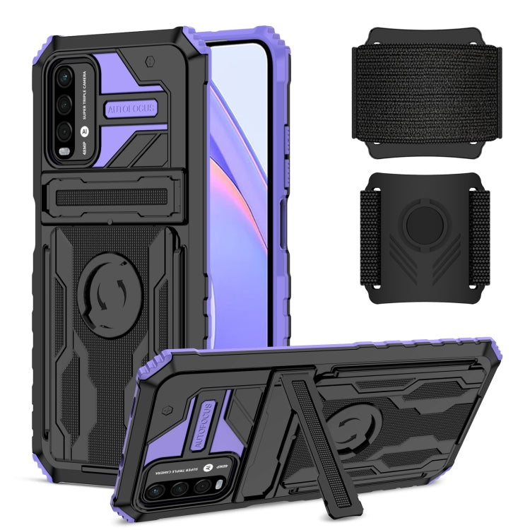 For Xiaomi Poco M3 / Redmi Note 9 4G Armor Wristband Phone Case