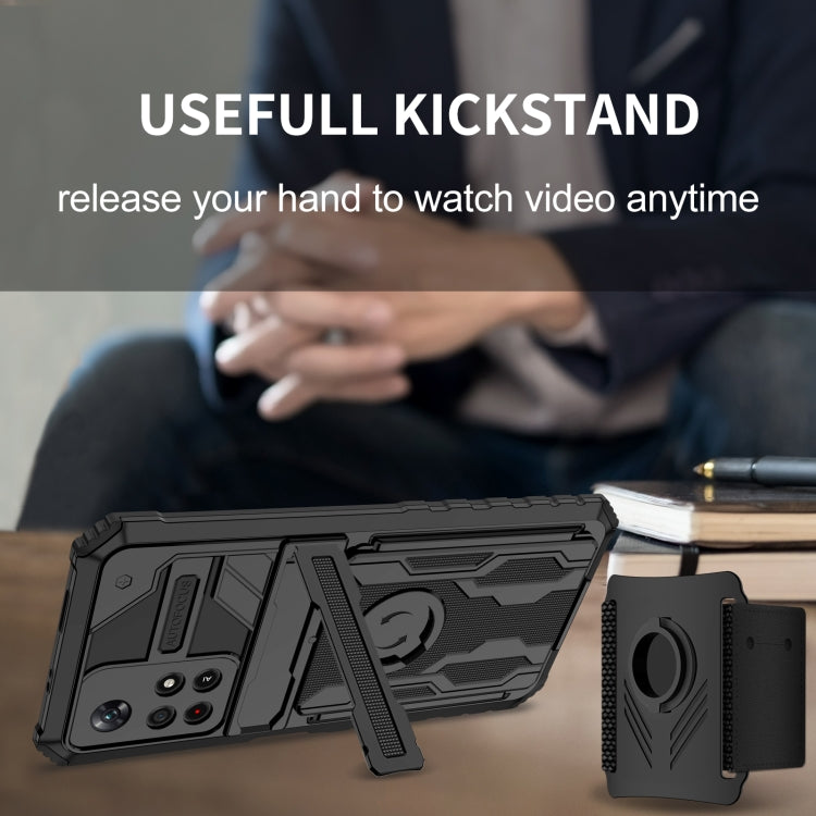 For Xiaomi Redmi Note 11 5G / Poco M4 Pro 5G Armor Wristband Phone Case