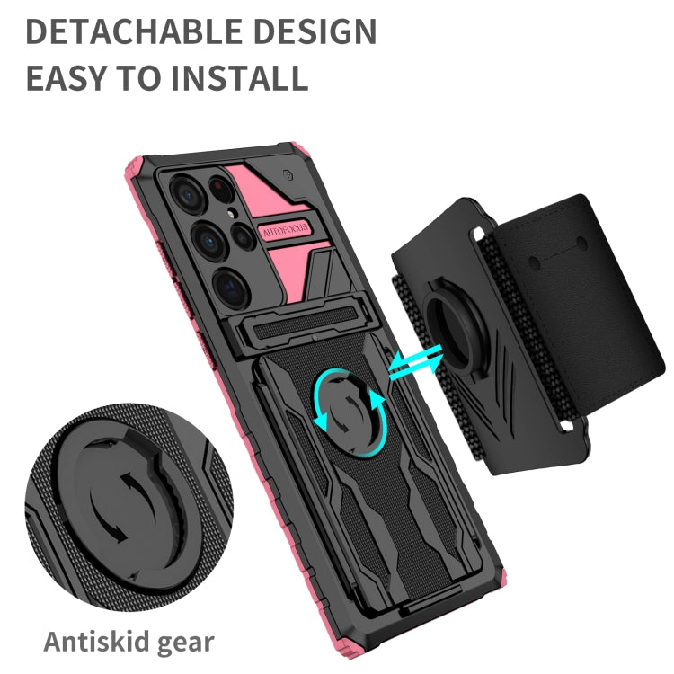 For Samsung Galaxy S22 Ultra 5G Armor Wristband Phone Case