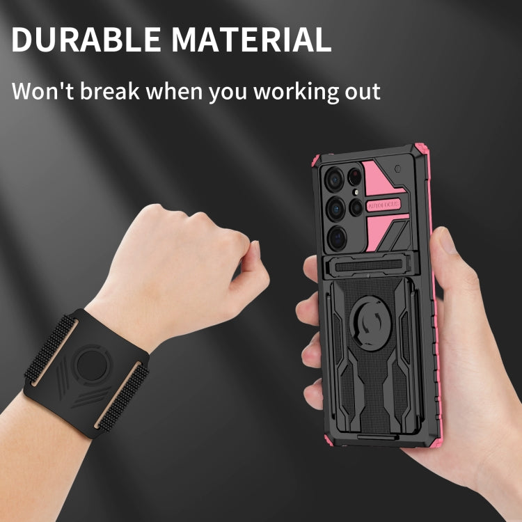 For Samsung Galaxy S22 Ultra 5G Armor Wristband Phone Case