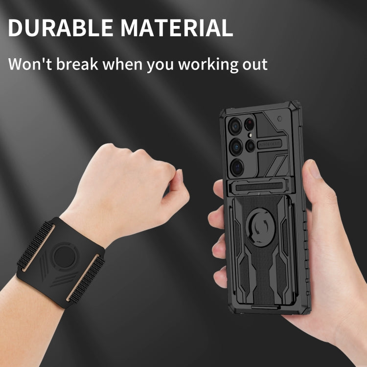 For Samsung Galaxy S22 Ultra 5G Armor Wristband Phone Case