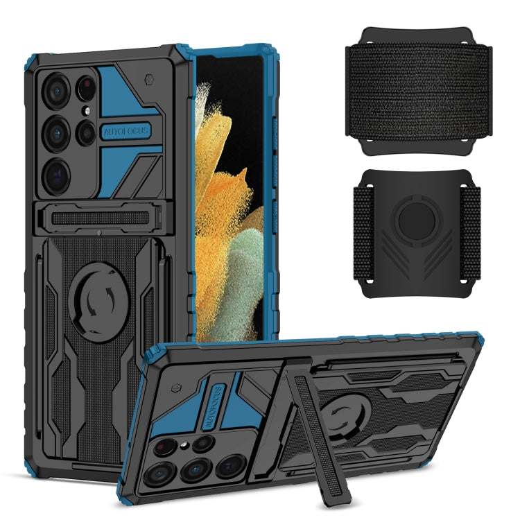 For Samsung Galaxy S22 Ultra 5G Armor Wristband Phone Case