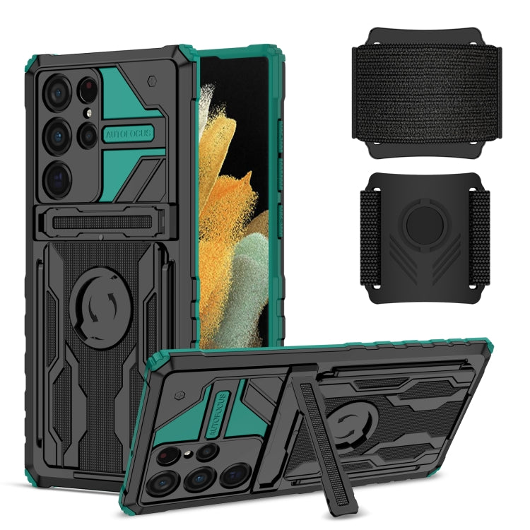 For Samsung Galaxy S22 Ultra 5G Armor Wristband Phone Case