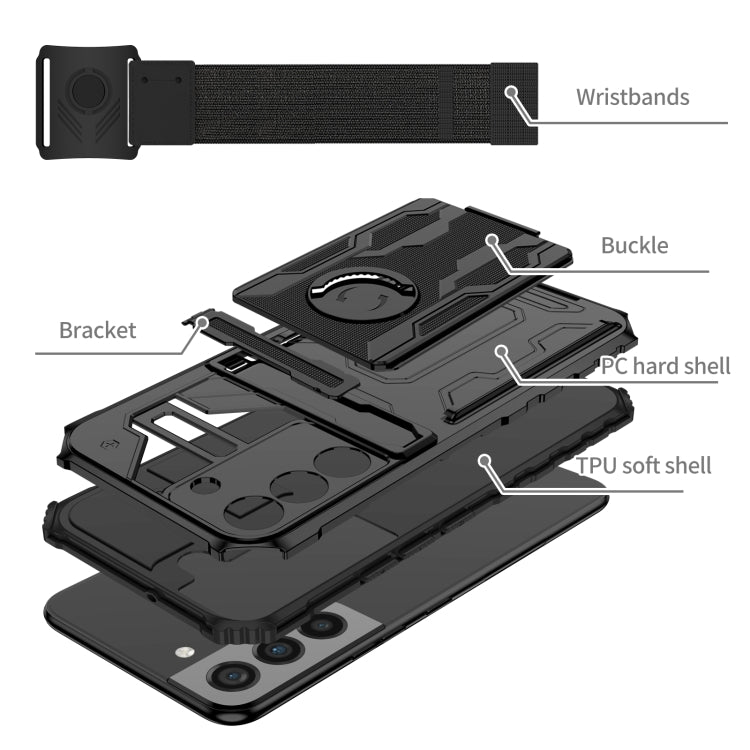 For Samsung Galaxy S22+ 5G Armor Wristband Phone Case