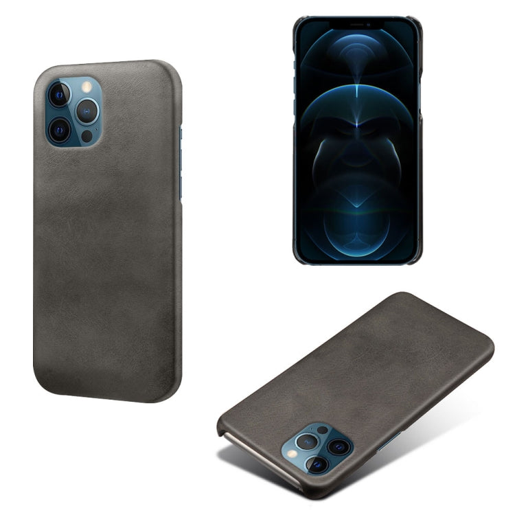 For iPhone 12 Pro Max Calf Texture PC + PU Phone Case