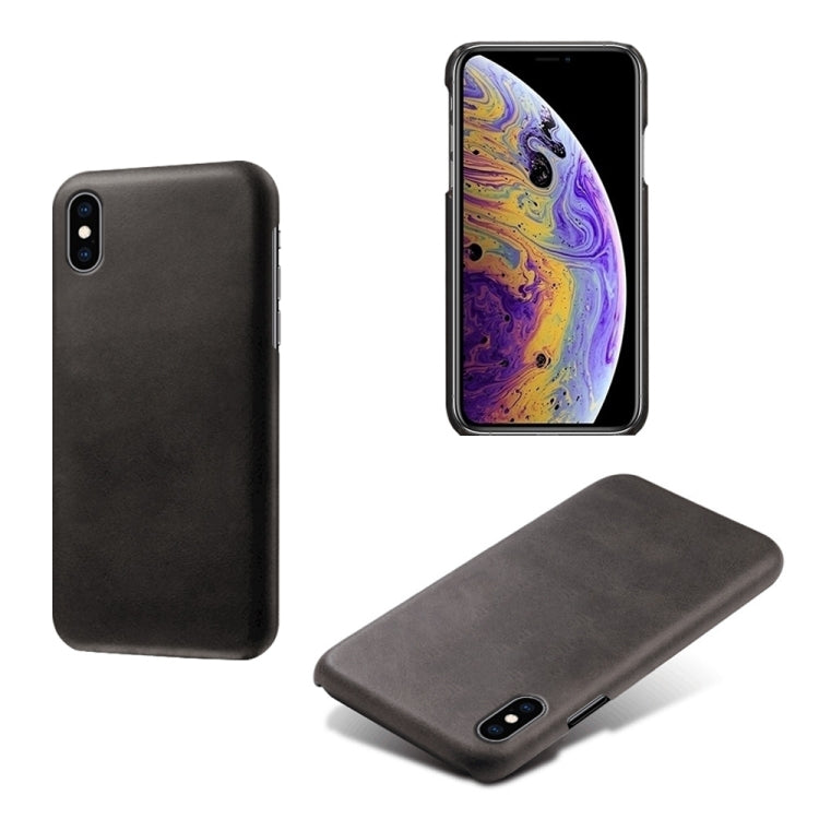 For iPhone XS Max Calf Texture PC + PU Phone Case