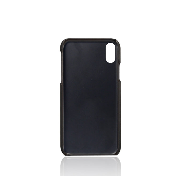 For iPhone X / XS Calf Texture PC + PU Phone Case