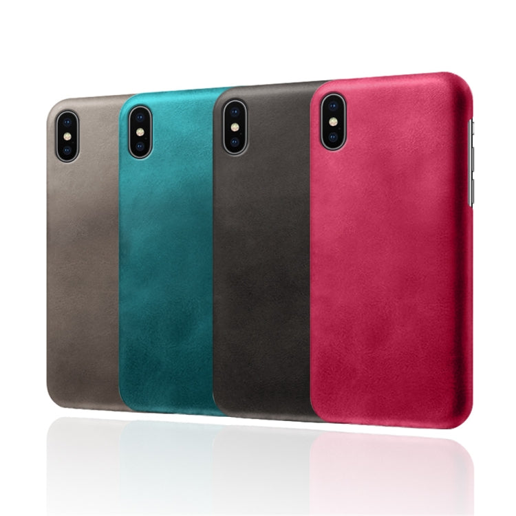 For iPhone X / XS Calf Texture PC + PU Phone Case