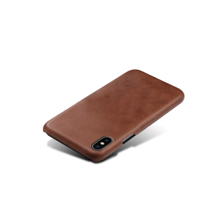 For iPhone X / XS Calf Texture PC + PU Phone Case