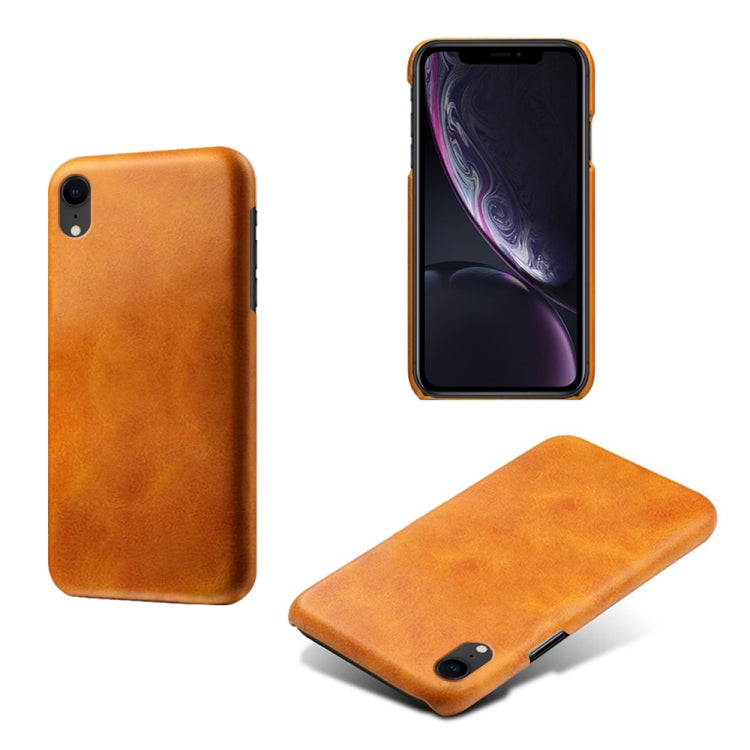 For iPhone XR Calf Texture PC + PU Phone Case