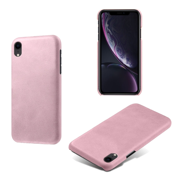For iPhone XR Calf Texture PC + PU Phone Case