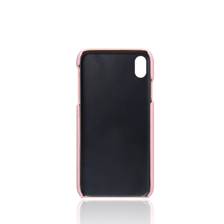 For iPhone XR Calf Texture PC + PU Phone Case