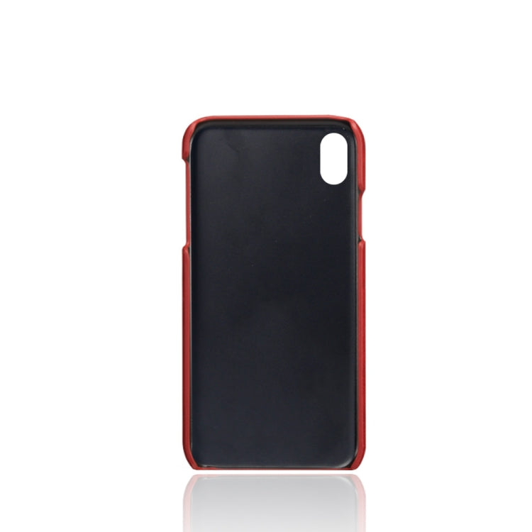 For iPhone XR Calf Texture PC + PU Phone Case