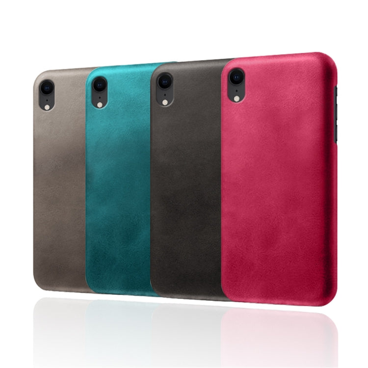 For iPhone XR Calf Texture PC + PU Phone Case