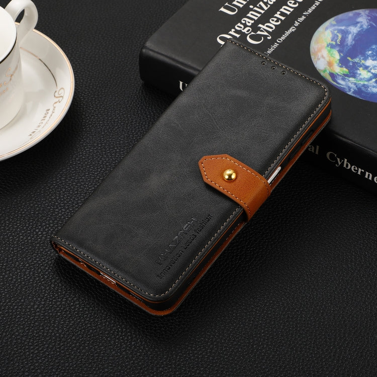 For Samsung Galaxy A13 4G KHAZNEH Dual-color Cowhide Texture Horizontal Flip Leather Phone Case