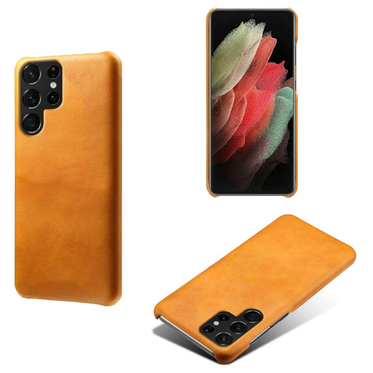 Calf Texture  PC + PU Phone Case For Samsung Galaxy S22 Ultra 5G