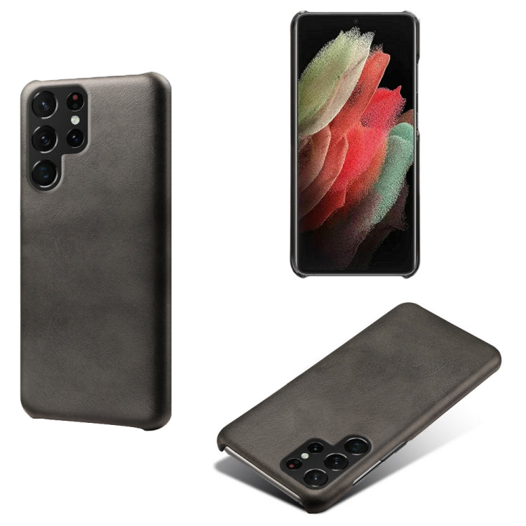 Calf Texture  PC + PU Phone Case For Samsung Galaxy S22 Ultra 5G