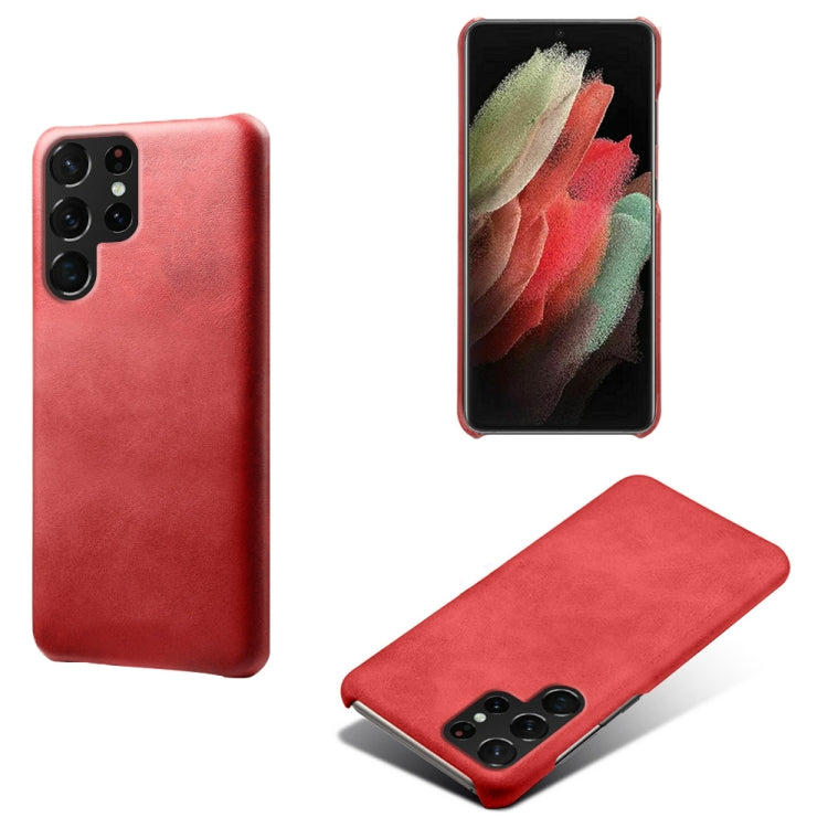 Calf Texture  PC + PU Phone Case For Samsung Galaxy S22 Ultra 5G