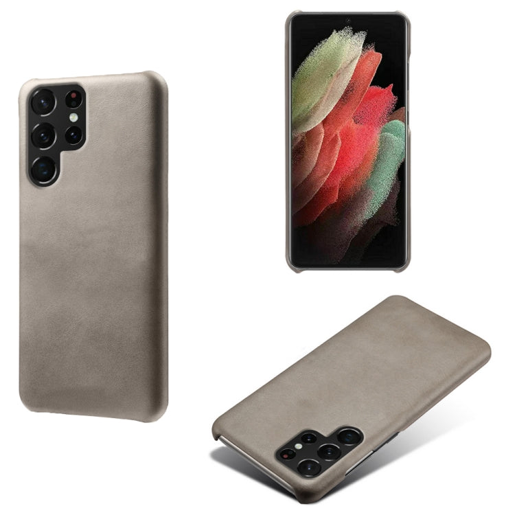 Calf Texture  PC + PU Phone Case For Samsung Galaxy S22 Ultra 5G