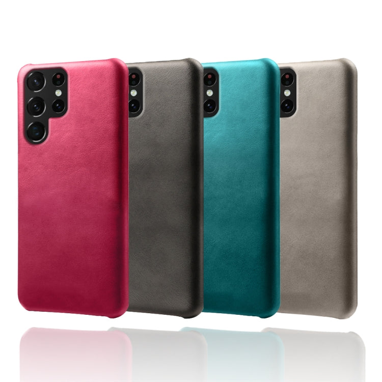Calf Texture  PC + PU Phone Case For Samsung Galaxy S22 Ultra 5G