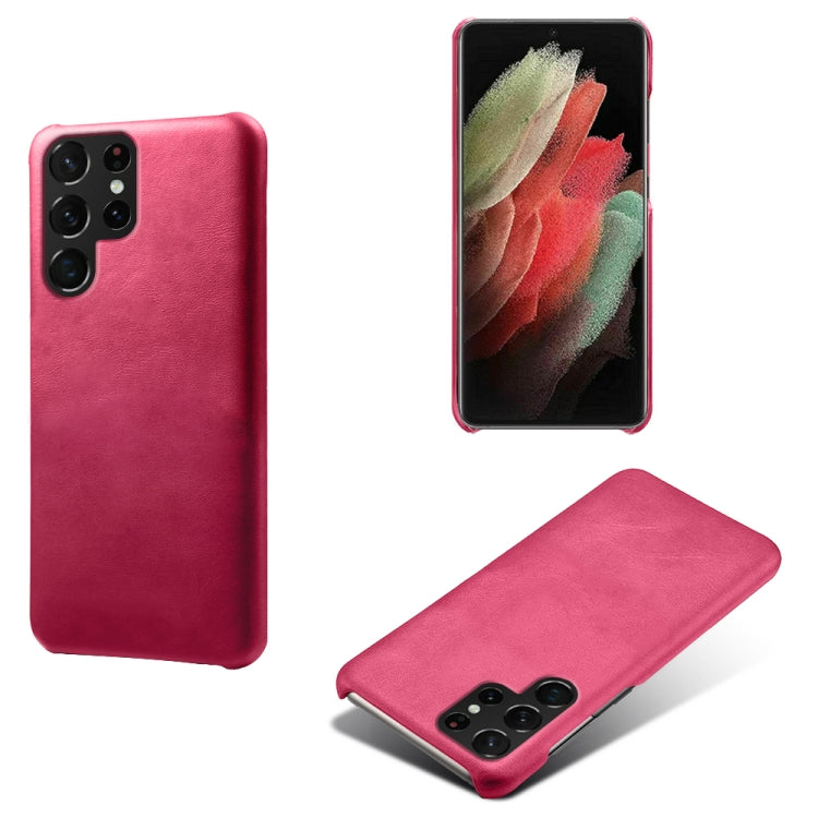 Calf Texture  PC + PU Phone Case For Samsung Galaxy S22 Ultra 5G