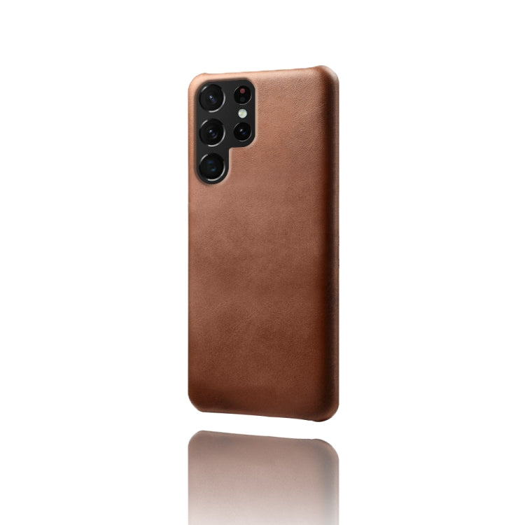 Calf Texture  PC + PU Phone Case For Samsung Galaxy S22 Ultra 5G