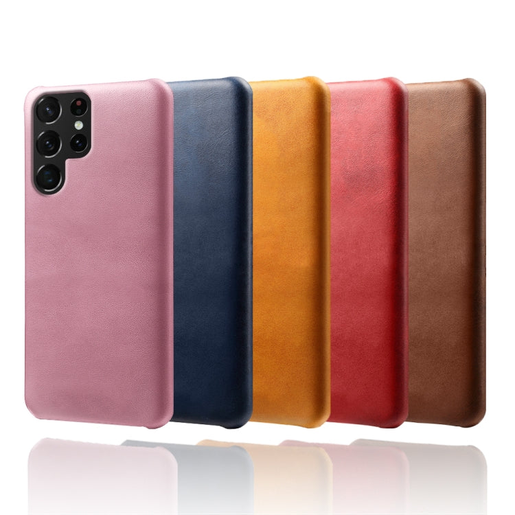 Calf Texture  PC + PU Phone Case For Samsung Galaxy S22 Ultra 5G