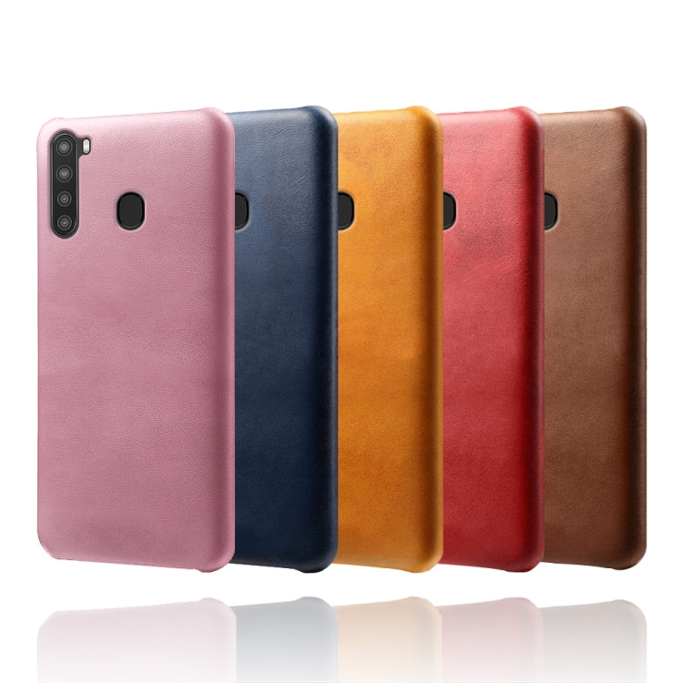 Calf Texture  PC + PU Phone Case For Samsung Galaxy A21