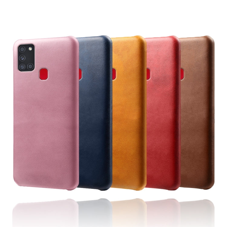 Calf Texture  PC + PU Phone Case For Samsung Galaxy A21S