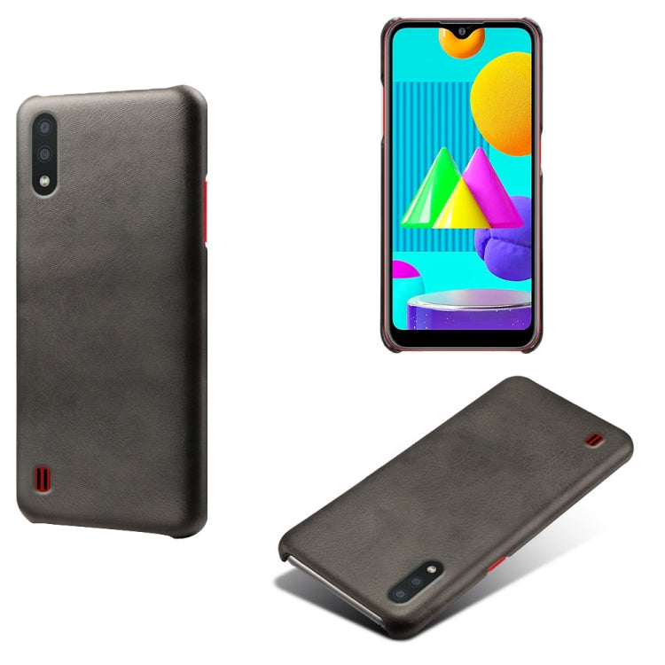For Samsung Galaxy M01 Calf Texture  PC + PU Phone Case